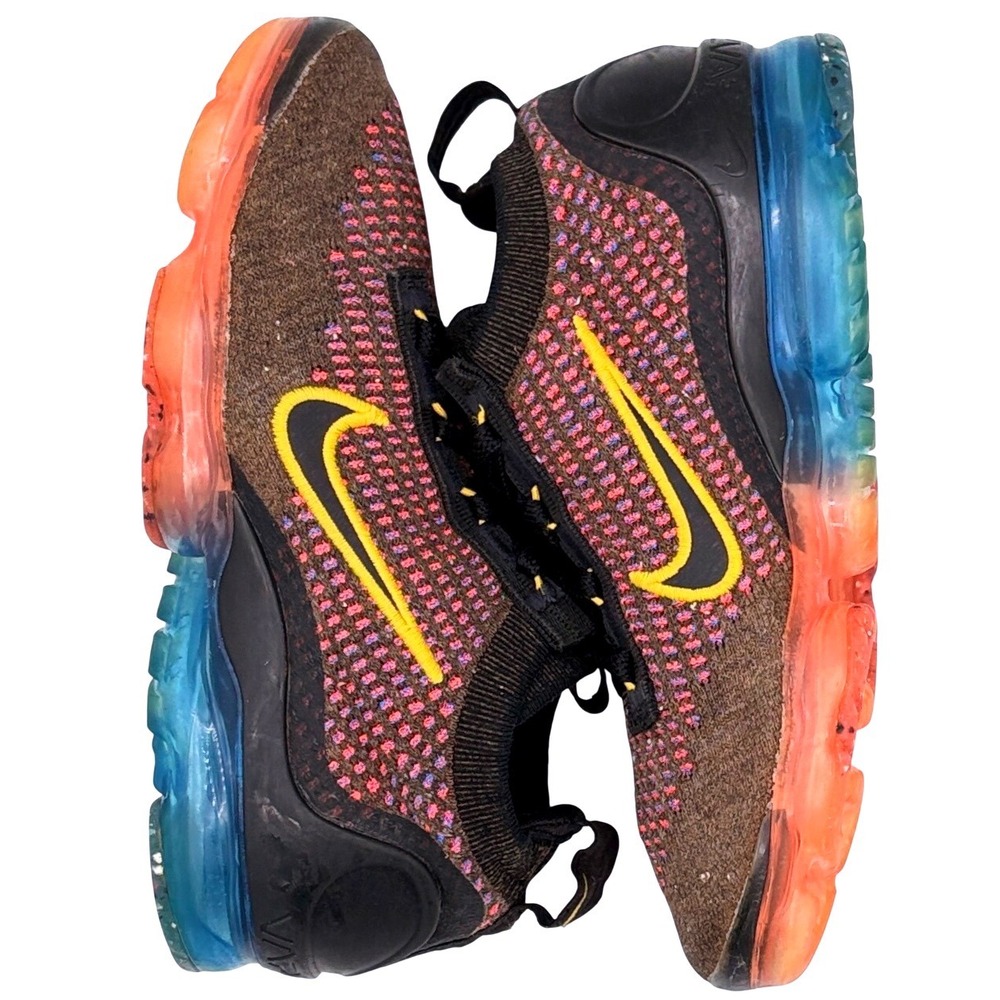 Nike‎ Air VaporMax Flyknit Multicolor Black Yellow GS Size 4Y Shoes - Picture 8 of 9